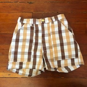 Big Bud Press work pants (shorts) brown plaid Small